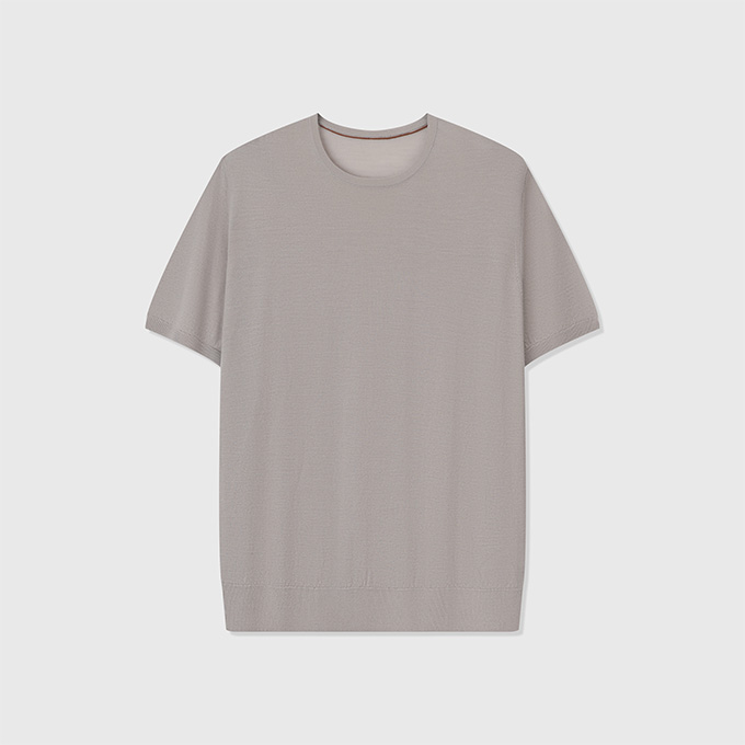 loro piana ice wish merino wool crew neck short sleeve knit t-shirt